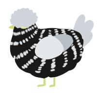 A sable and mist chicken with a bar pattern
