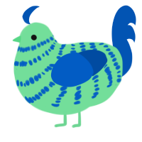Toothpaste, a spring and ultramarine chicken with a bar pattern