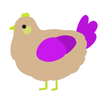 A beige and amethyst chicken