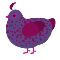 A overcast and wine chicken with a speckle pattern