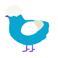 A cerulean and white chicken