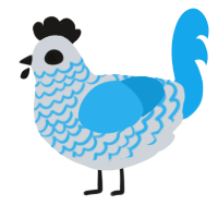 A mist and sky chicken with a lace pattern