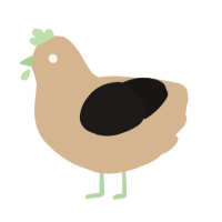 A beige and sable chicken