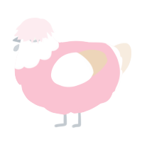 A rose and cream chicken with a head pattern
