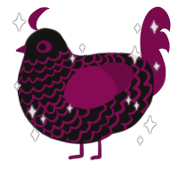 A black and wine chicken with a lace pattern