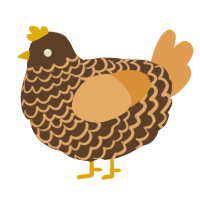 A bark and beige chicken with a lace pattern