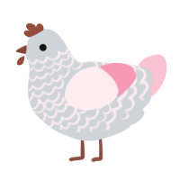 A mist and rose chicken with a lace pattern