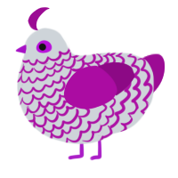 A mist and plum chicken with a lace pattern