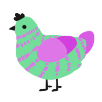 A spring and orchid chicken with a bar pattern