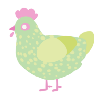 A gluppy and lemon chicken with a speckle pattern