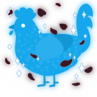 A sky chicken with a speckle pattern
