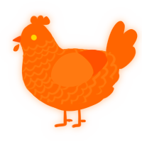 A brown chicken with a lace pattern