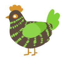 A bark and grass chicken with a bar pattern