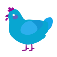 A cerulean and sky chicken