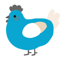 A cerulean and cream chicken