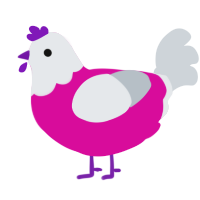 (unnamed), a fuchsia and mist chicken with a head pattern