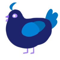 noctis, a navy and sapphire chicken