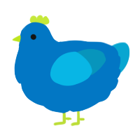 A sapphire and cerulean chicken