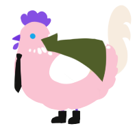 Niall, a rose and cream chicken with a neck-speckle pattern