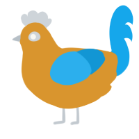 A orange and sky chicken