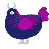 A navy and plum chicken with a half-lace pattern