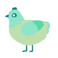 siren --gluppy--, a gluppy and mint chicken with a head pattern