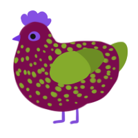 Strawberry Wine, a wine and chartreuse chicken with a speckle pattern