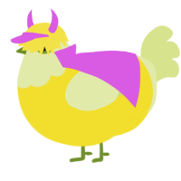 puffoon, a yellow and lemon chicken with a head pattern