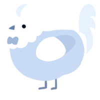 A pink and rose chicken with a head pattern