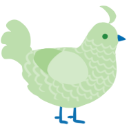 A gluppy chicken with a lace pattern