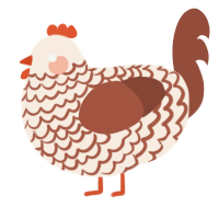 A cream and russet chicken with a lace pattern