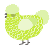 A lime and apple chicken with a lace pattern