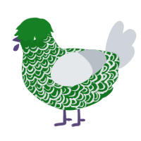 A leaf and mist chicken with a double-lace pattern