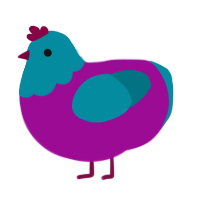 A plum and sea chicken with a head pattern