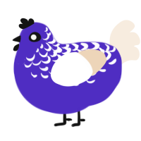 Washi Tape, a indigo and cream chicken with a half-lace pattern