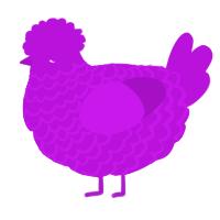 A amethyst chicken with a lace pattern