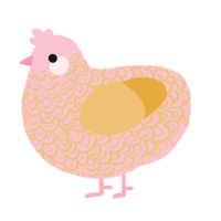 A rose and honey chicken with a double-lace pattern