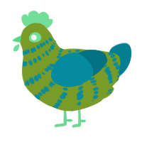 A chartreuse and sea chicken with a bar pattern