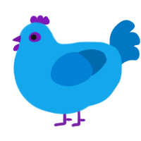 A sky and sapphire chicken