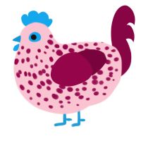 4884, a rose and maroon chicken with a speckle pattern