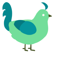 A spring and teal chicken