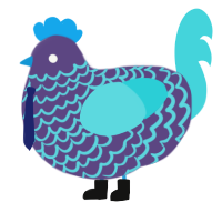Upsized McCombo, a overcast and aqua chicken with a lace pattern