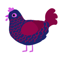 (unnamed), a navy and maroon chicken with a lace pattern