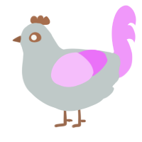 frankie, a silver and lavender chicken