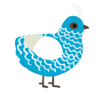 Waves, a cerulean and white chicken with a lace pattern