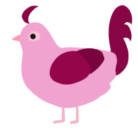 Lung Jr, a pink and maroon chicken