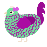Springplum, a spring and plum chicken with a lace pattern