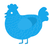A sky chicken with a lace pattern