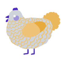 A mist and honey chicken with a lace pattern