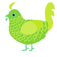 Lime Slush, a grass and lime chicken with a lace pattern